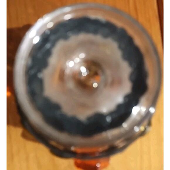 Vintage Stained glass Bead Votive Candle Holder 70s orange yellow green goblet - Picture 7 of 7